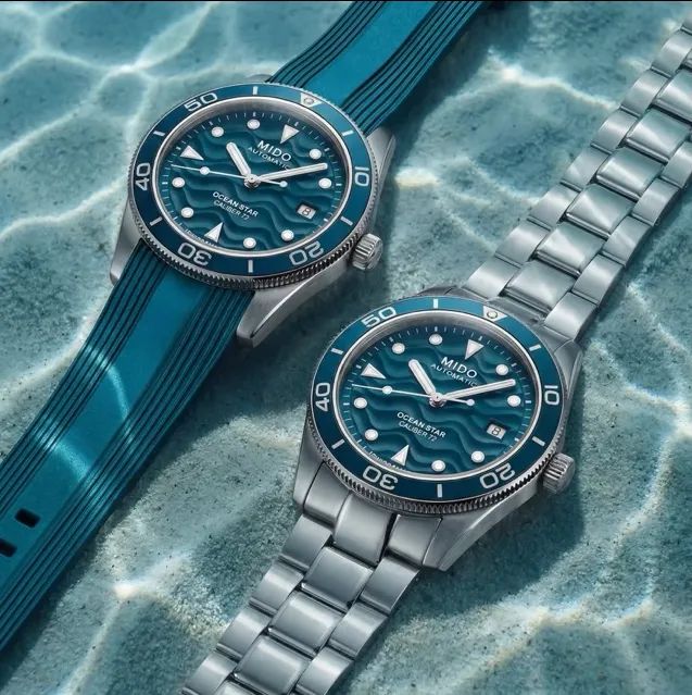 Relógio Mido ocean Star 39mm Ciano