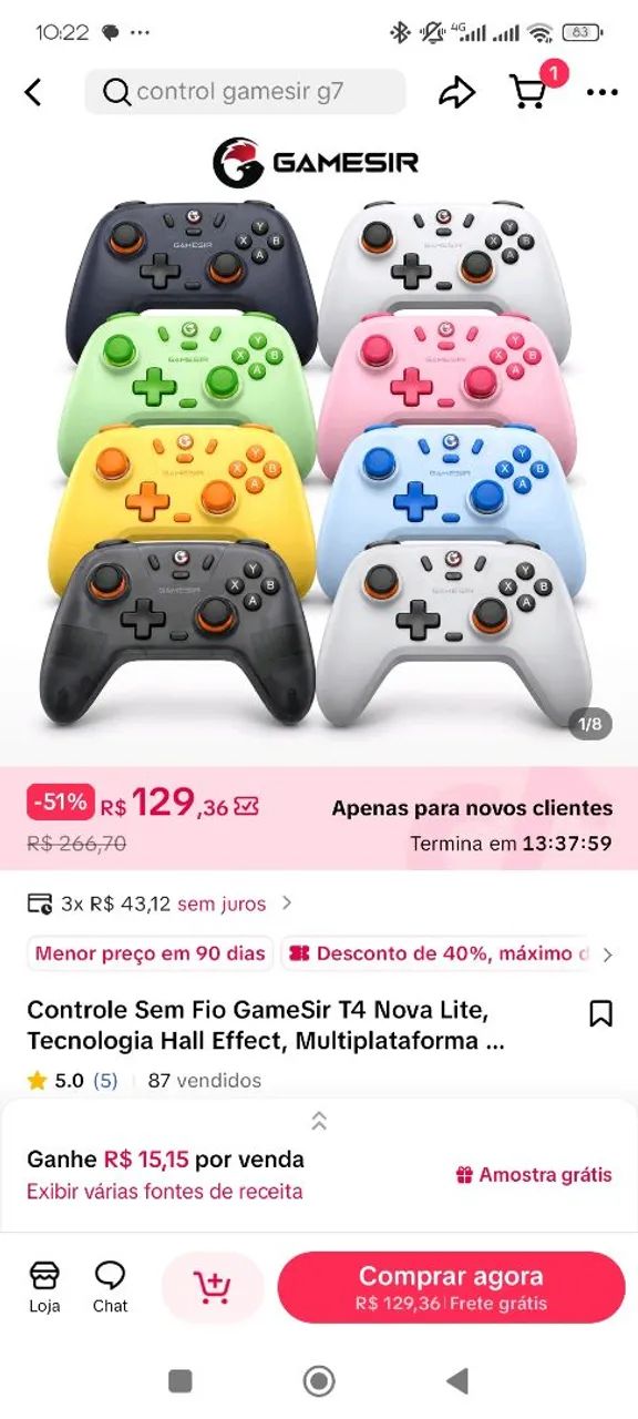 Controle gamesir T4 nova lite  - Foto 2