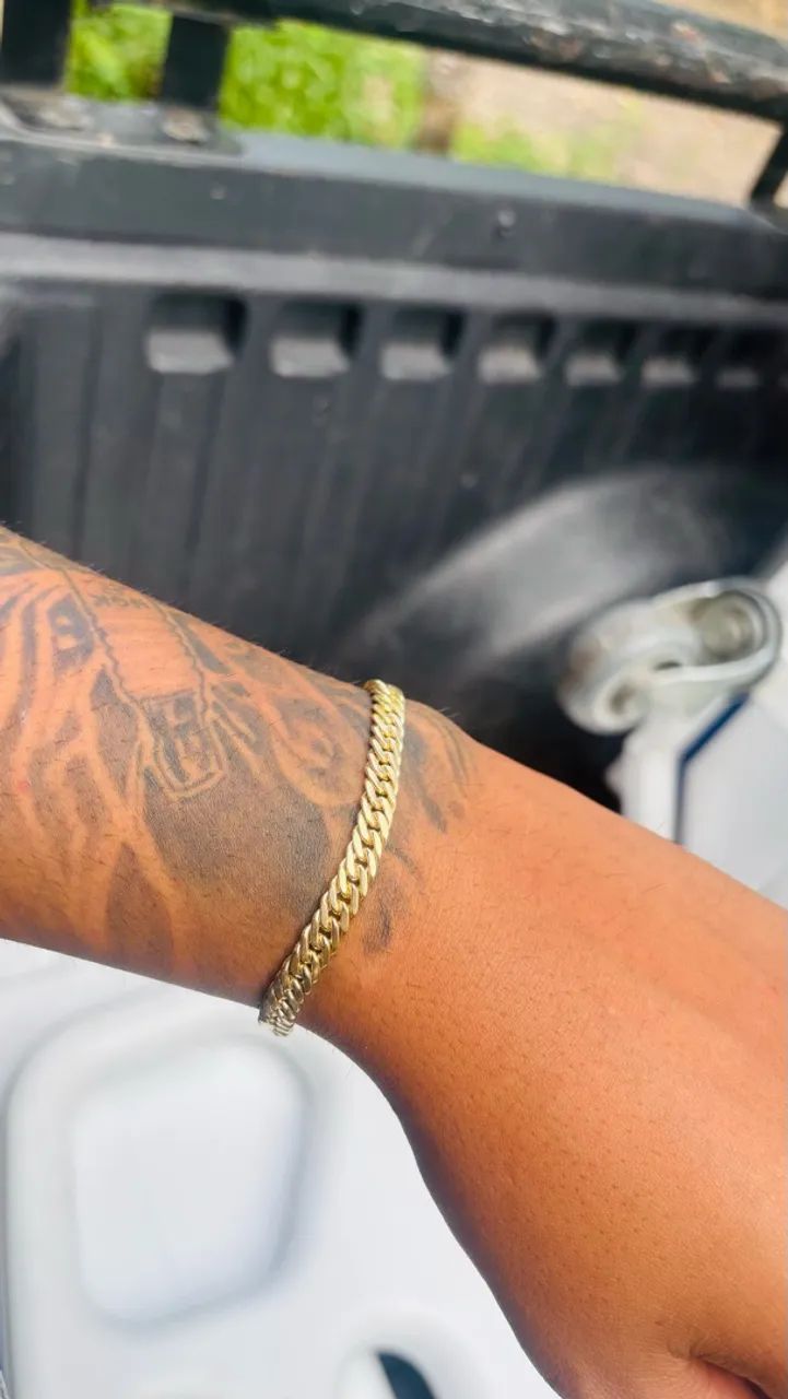 Pulseira de prata banhada a ouro  - Foto 3