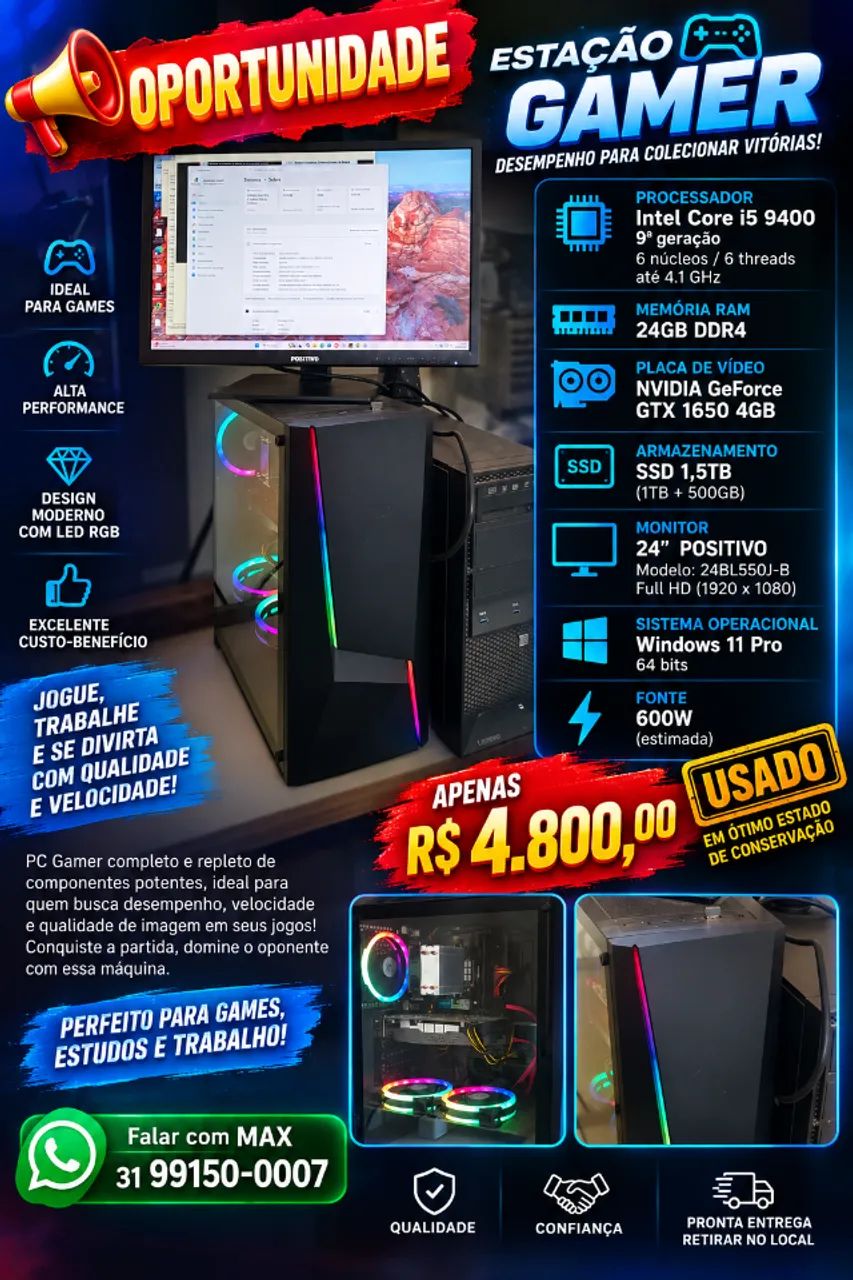 Gamer Completa com RGB e Alta Performance
