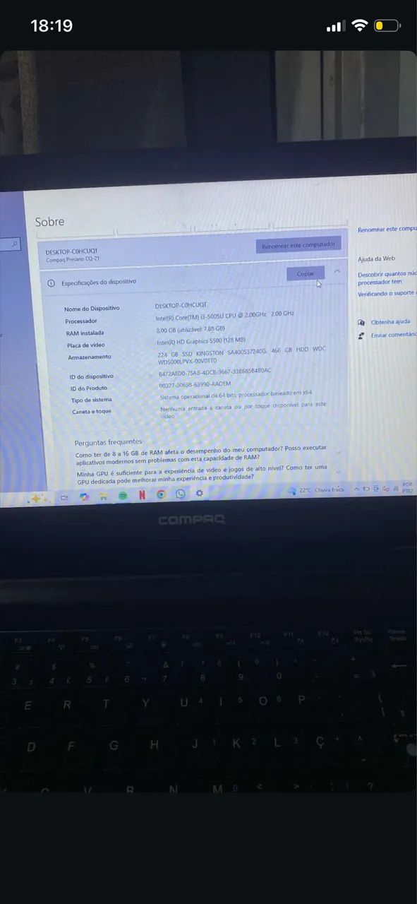 Vendo Notebook compaq com mouse sem fio - Foto 4