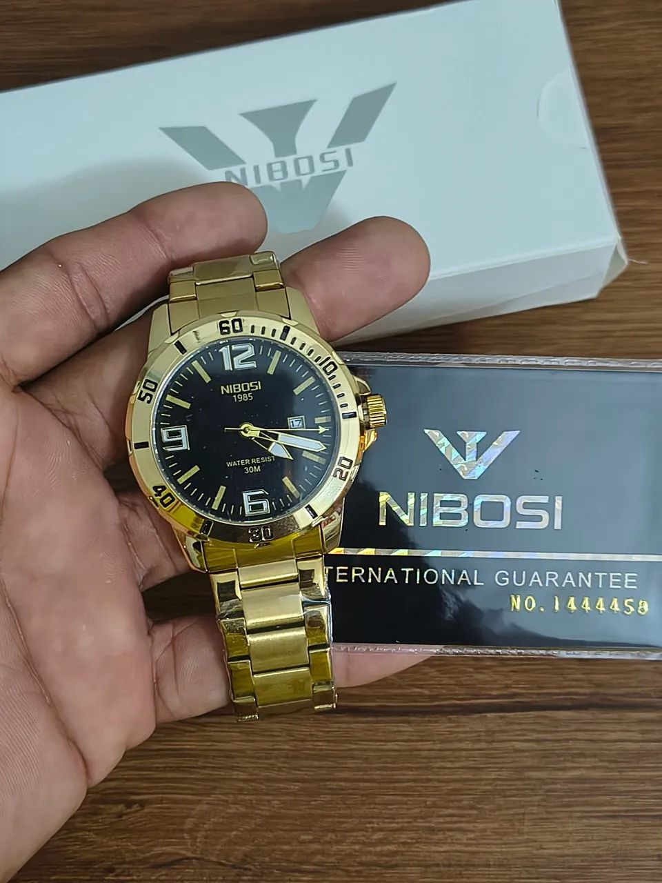 Relógio masculino Nibosi dourado - Foto 2