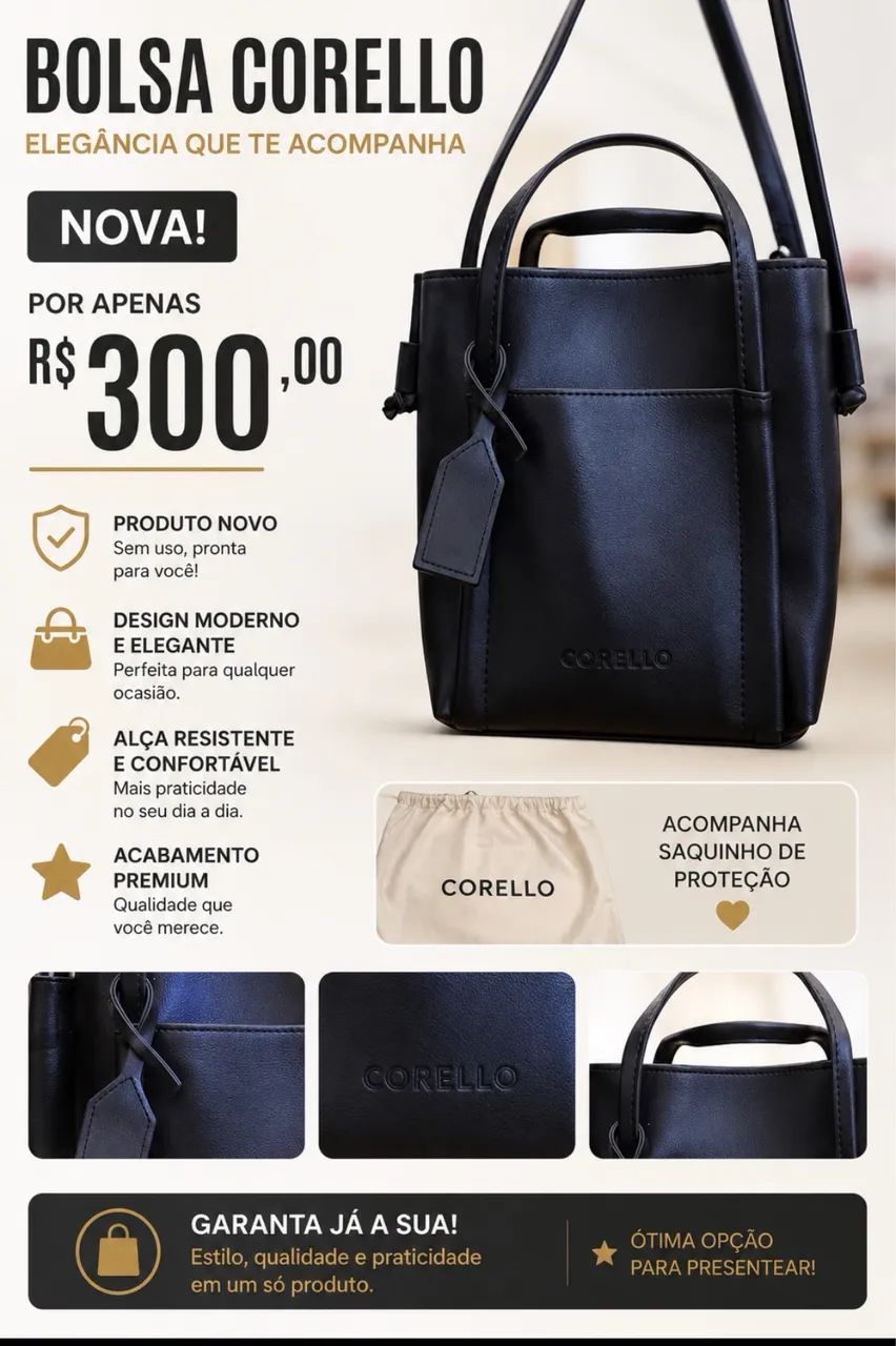 Bolsa cor elo preta  - Foto 3