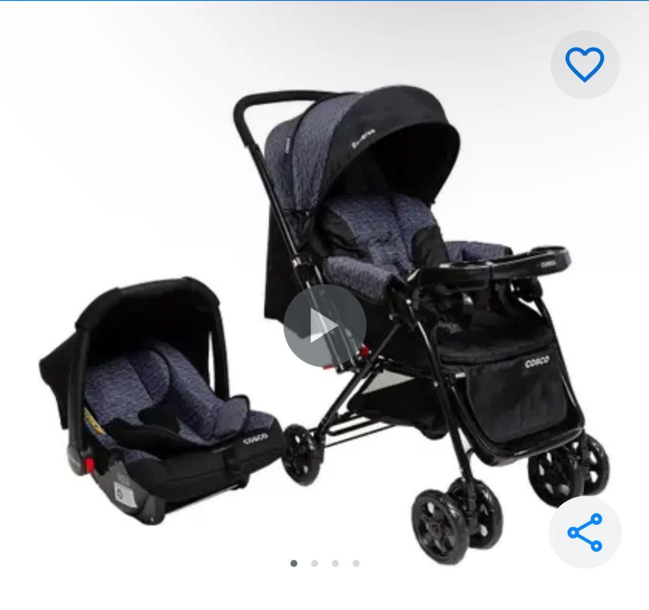Carrinho e bebê conforto Cosco 