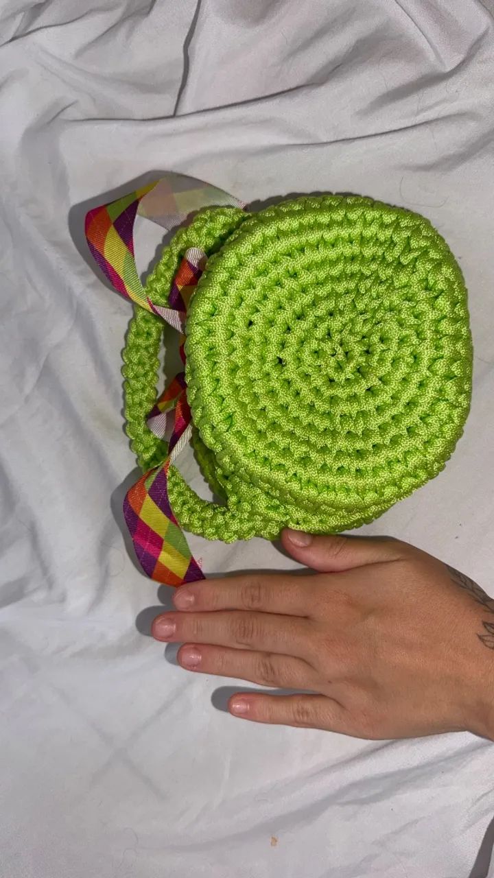 Bolsa artesanal verde neon - Foto 4