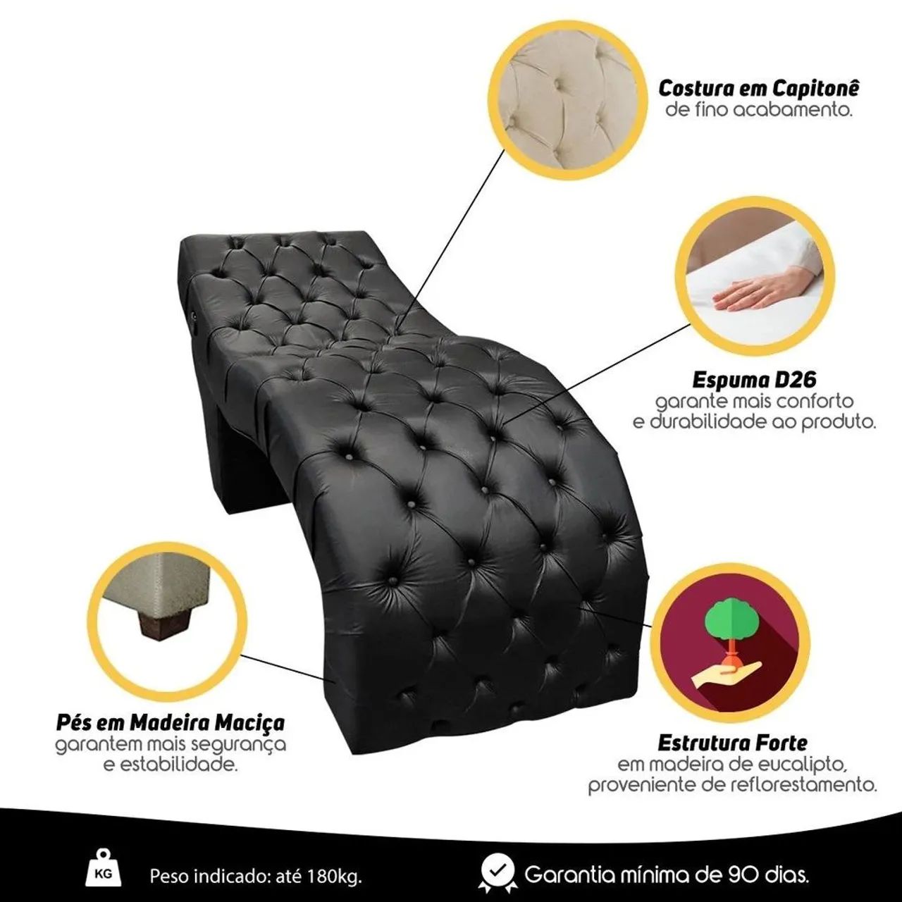 Maca para Extensão De Cílios + Almofadas Corino Preto - Foto 2