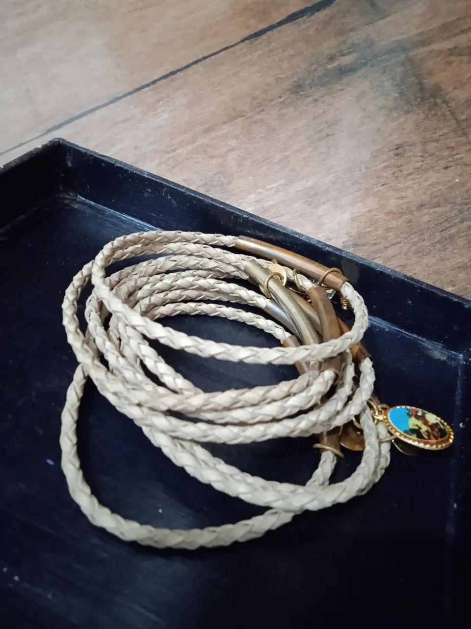 Pulseira em couro fake - Foto 2