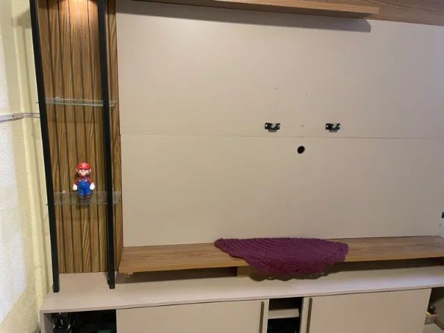 Rack Home com Painel para TV 58 Polegadas Bege e Madeira Ripado 1 Ano de Uso Itapevi - Foto 3