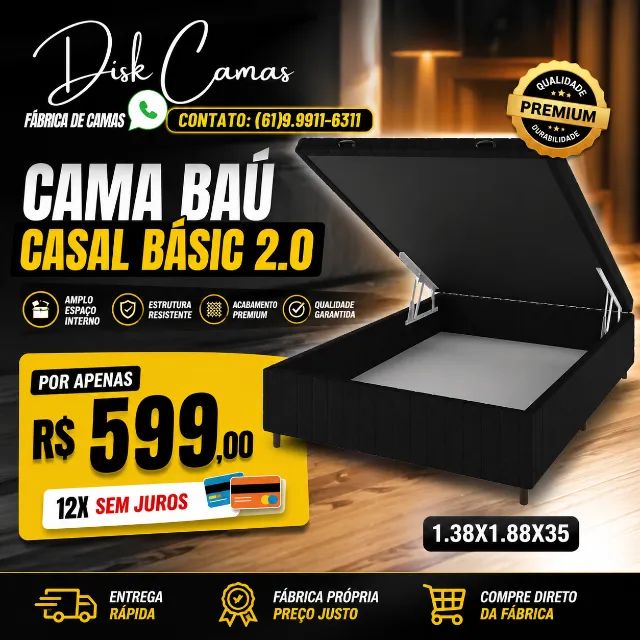 Cama Baú Casal Basic 2.0 - Promoção: R$599,00 