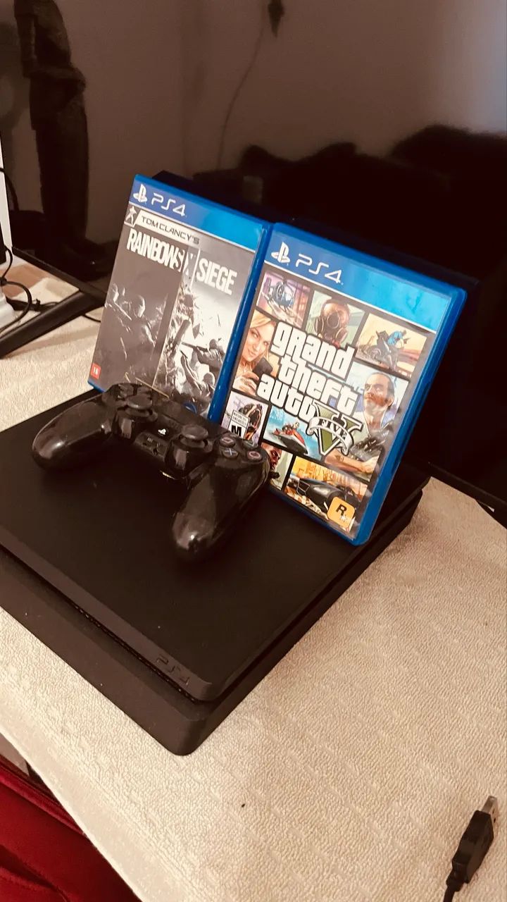 PlayStation 4 Slim 1 TB, 1 controle, 2 jogos - PS4 - Foto 3