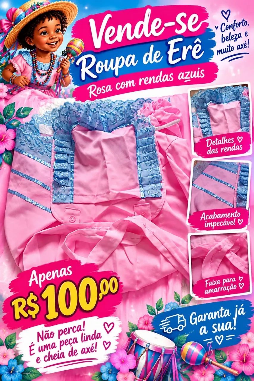 Roupa de ere rosa e azul - Foto 4