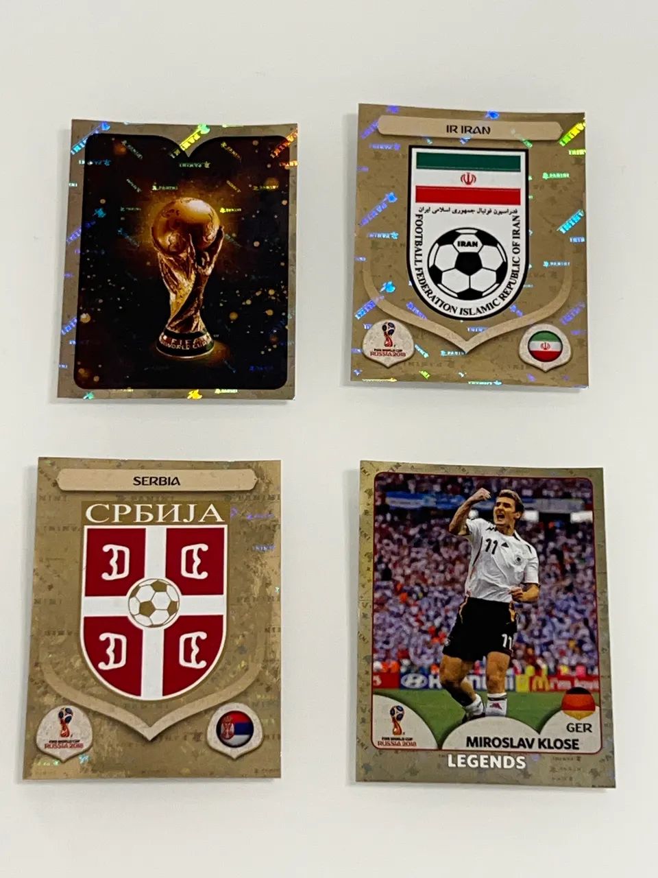 Figurinhas brilhantes da copa 2018