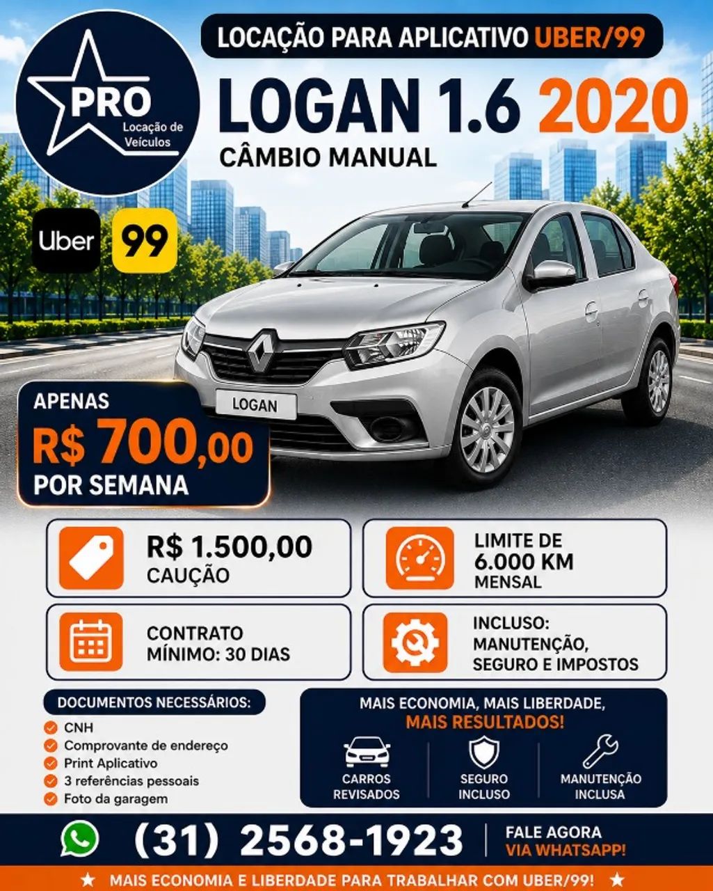 Alugo Veiculo para motorista de Aplicativo e Particular