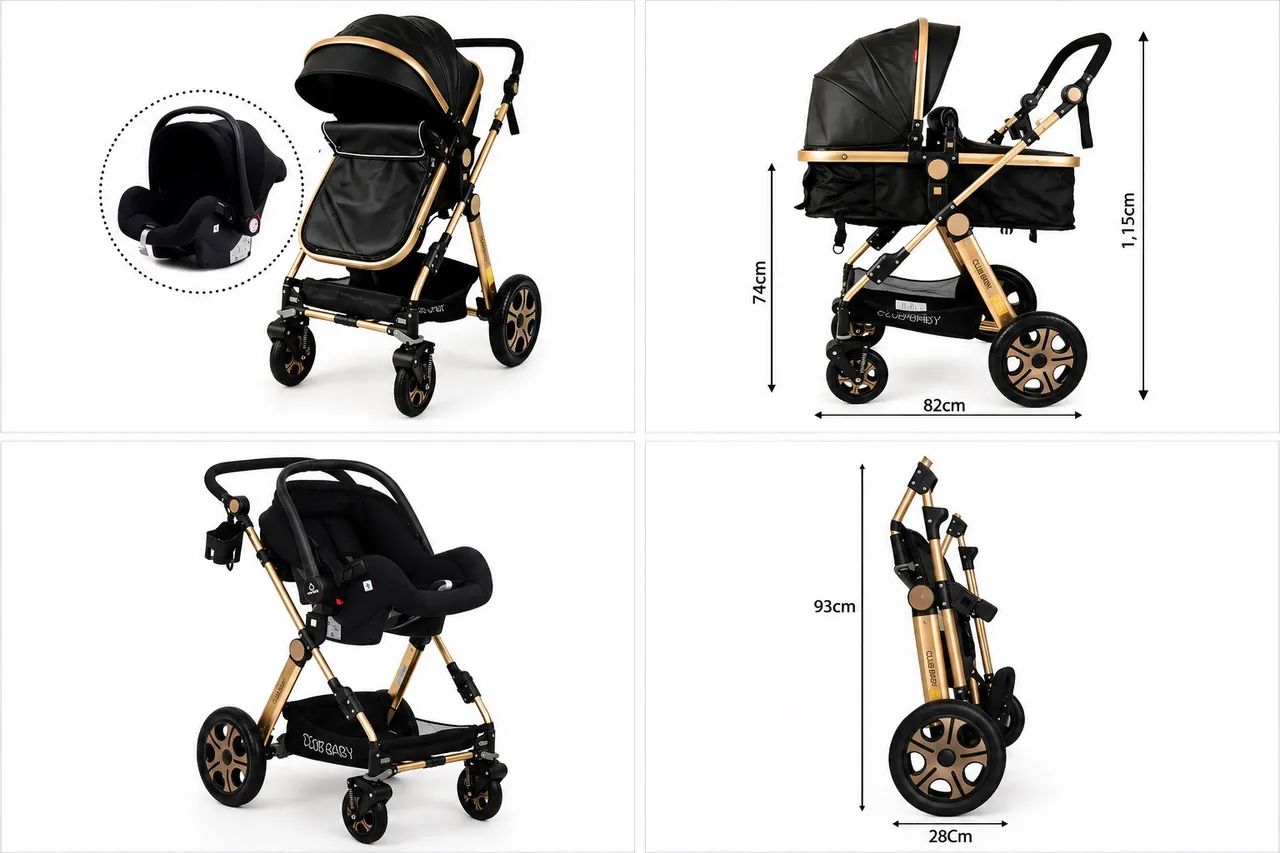 Carrinho de Bebê Moises + Bebê Conforto 