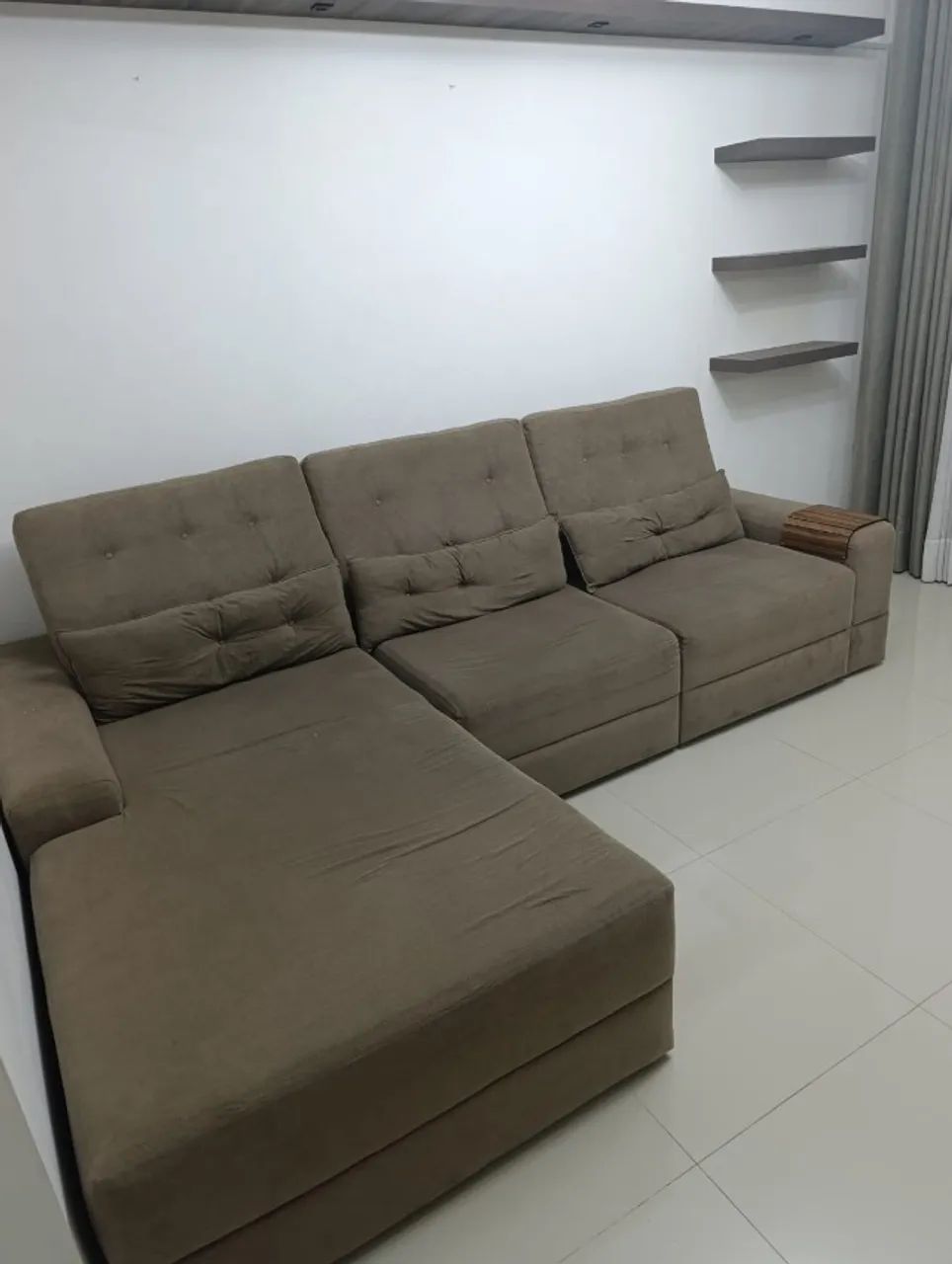 Sofá com Chaise 2,80m - Retrátil - Bom Estado - Foto 2