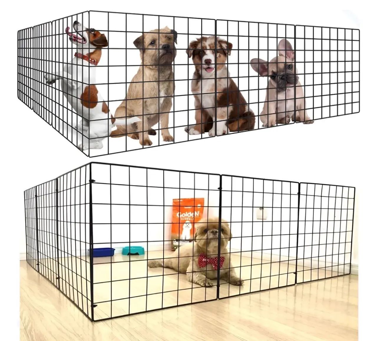 Cercado Pet Cercadinho Grade Cachorro 6 Telas Móvel