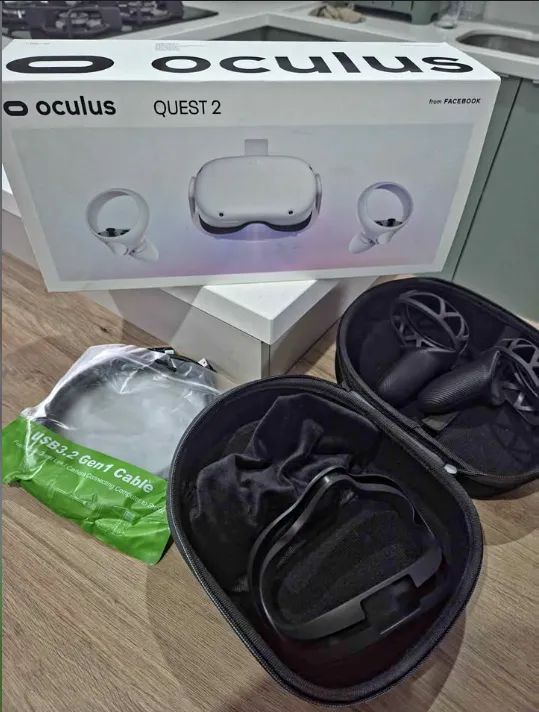 Meta quest 2 128GB + Case + Cabo link USB 3.2 | Completo | Estado