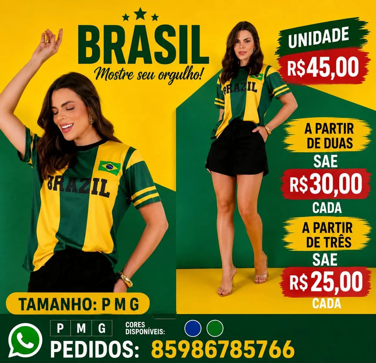 Blusa feminino Brasil 