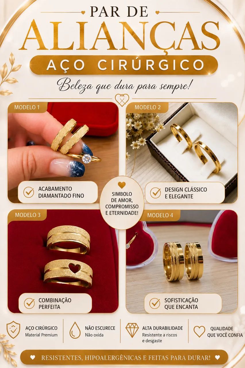 Alianças de compromisso em aço cirúrgico - FSA