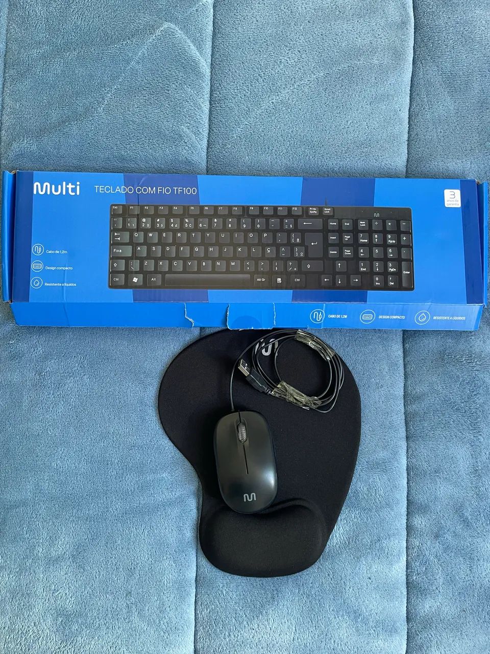 Kit Periféricos Multi (Multilaser) ? Teclado TF100 + Mouse + Mouse Pad Ergonômico - Foto 2