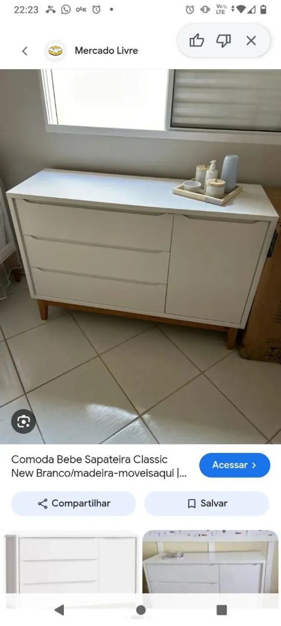 Cômoda Branca marca Reller (madeira premium)