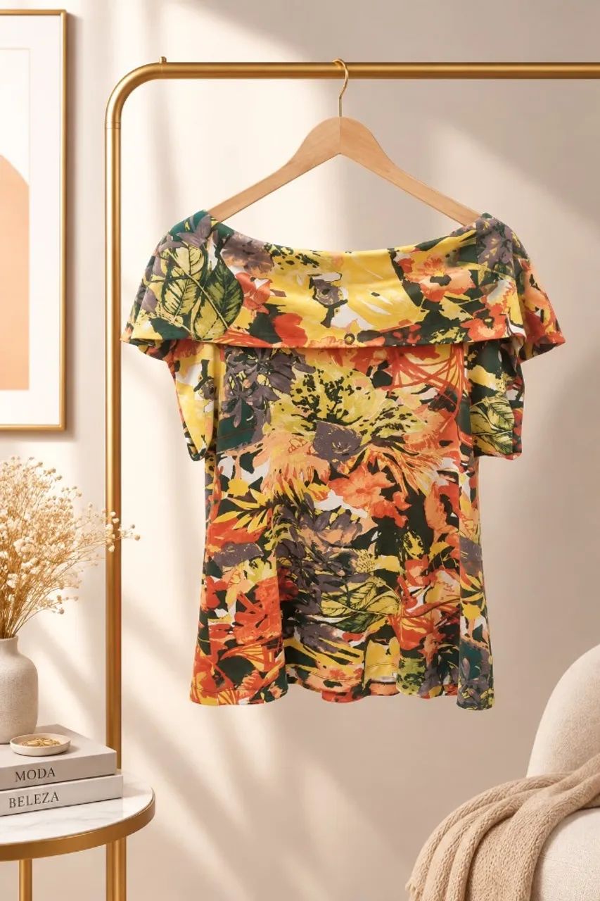 Blusa estampada em corte evasê da Corpo e Alma - Foto 2