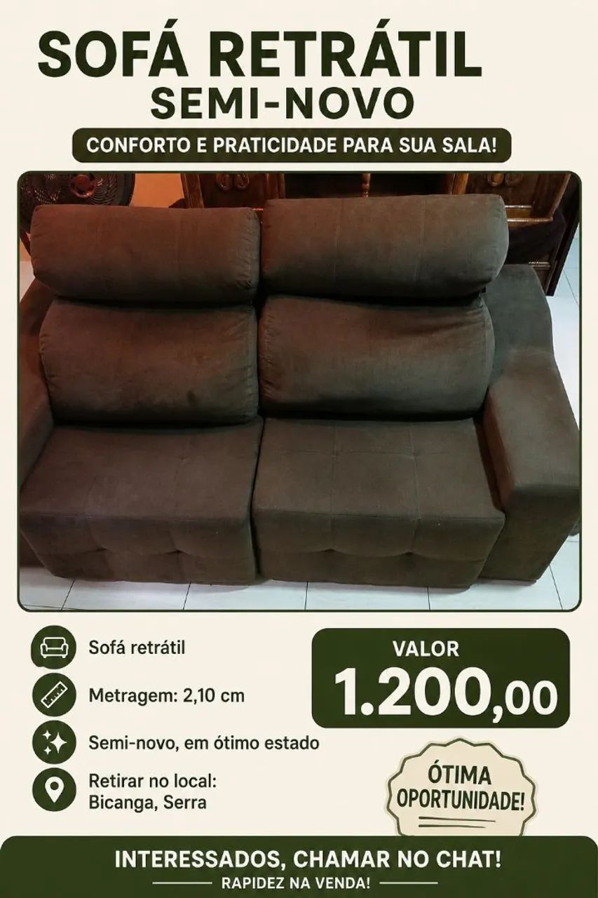 Vende-se sofá retrátil 