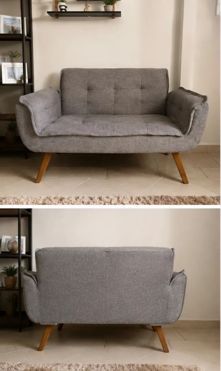 Sofá 2 Lugares Cinza Moderno | Excelente Estado - Foto 5