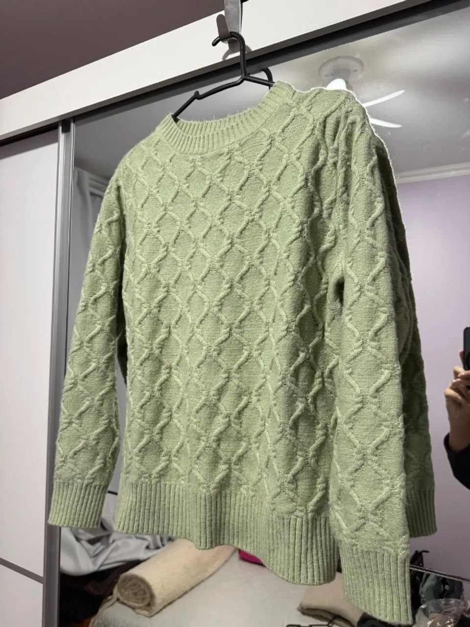Shein tricô verde menta