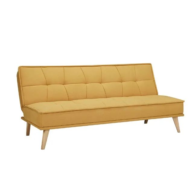 Sofá-Cama 3 Lugares Casal Amarelo