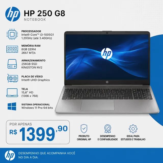 SSD256GB i7 Win11 デスクトップPC HP (E2257 Notebook HP 250 G8 i3 10ª Geração 8GB SSD 256GB Tela 15,6 Windows