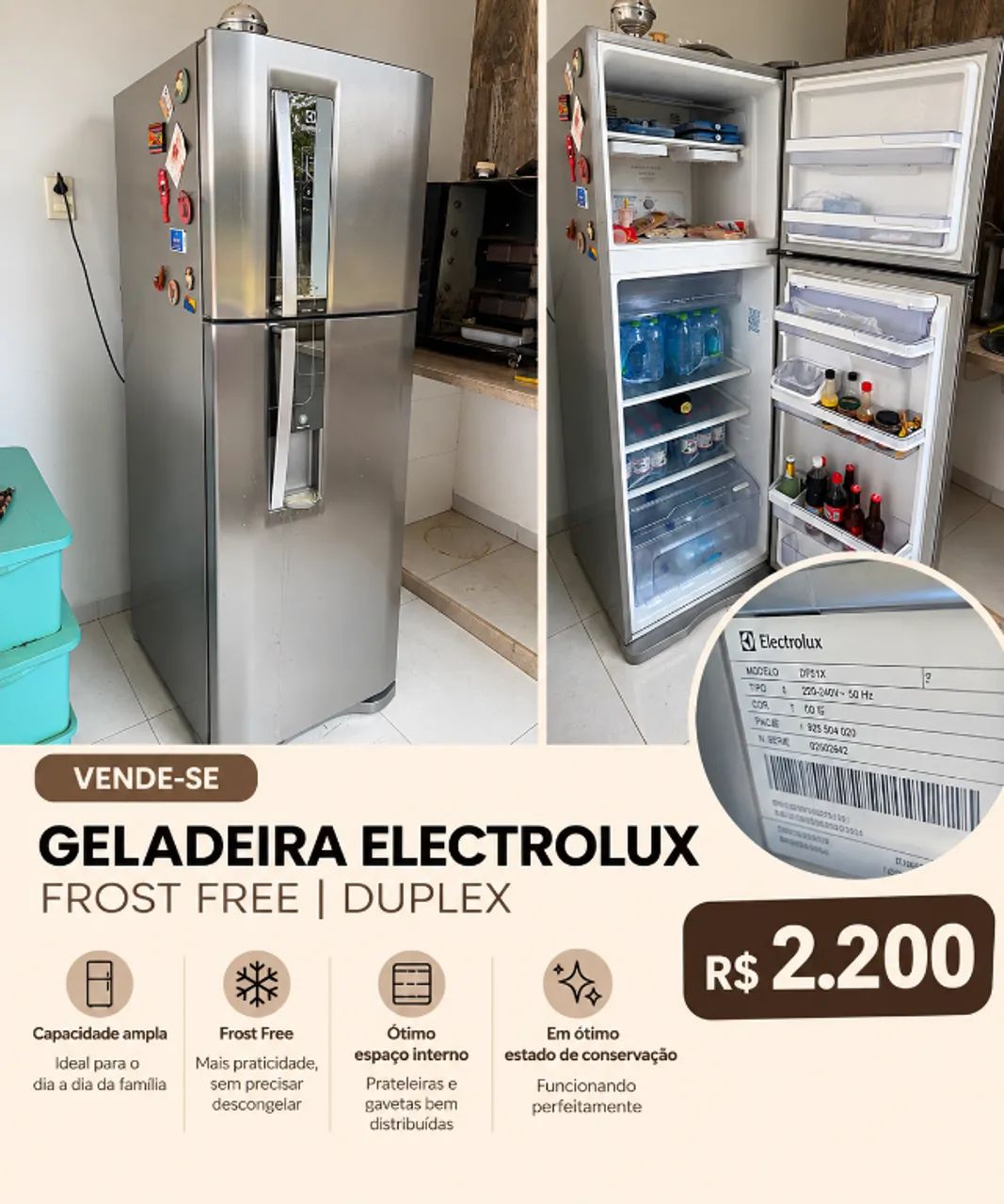 Geladeira eletrolux 