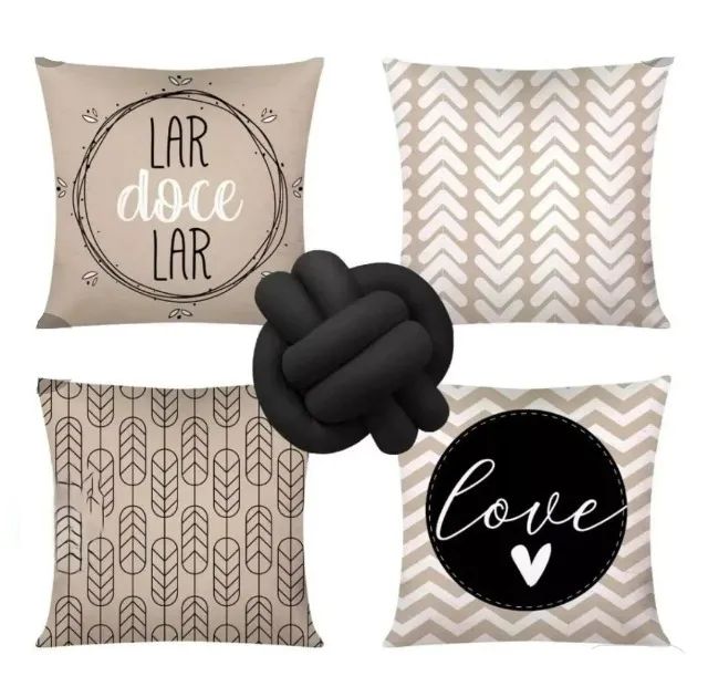 Kit 4 Almofadas + Nó Decorativo