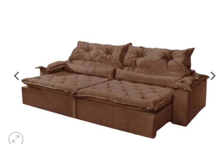 Sofá Terrano Soft Retrátil e Reclinável 2,40m - Veludo Terracota Skin Soft - Foto 2