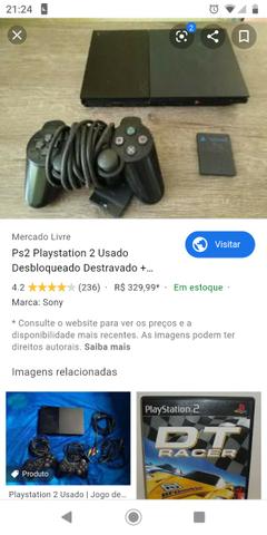 Vídeo game PlayStation 2 em ótimo estado