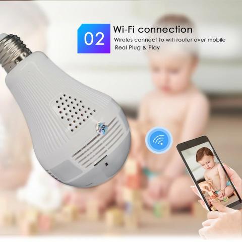 Lâmpada com câmera Wifi monitorada por celular