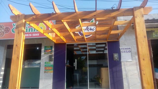 Açai,lanchonetes,balcao,bancos bolt,cobertas,decks,painel de paletes e madeiras