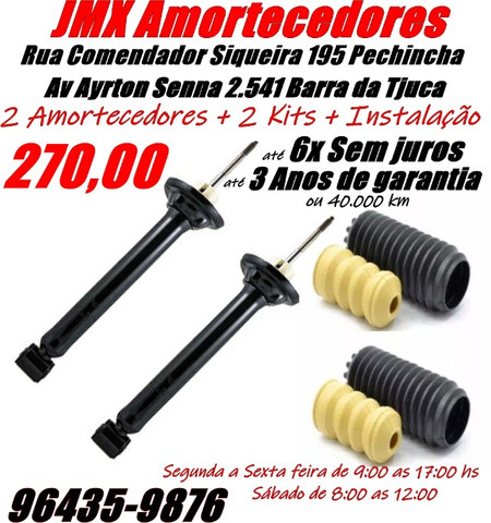 Amortecedores Traseiros + 2 Kits de Brinde + Instalação só 270,00 sem Venda Casada