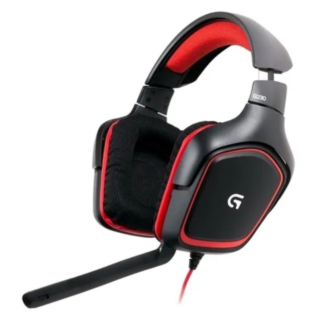 Fone Gamer Logitech Preto e Vermelho sem marcas de uso