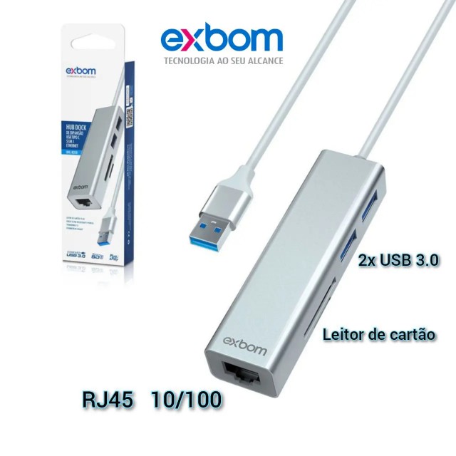 Hub Usb Ethernet 2 Portas USB 3.0 e Leitor de Cartao - Foto 3