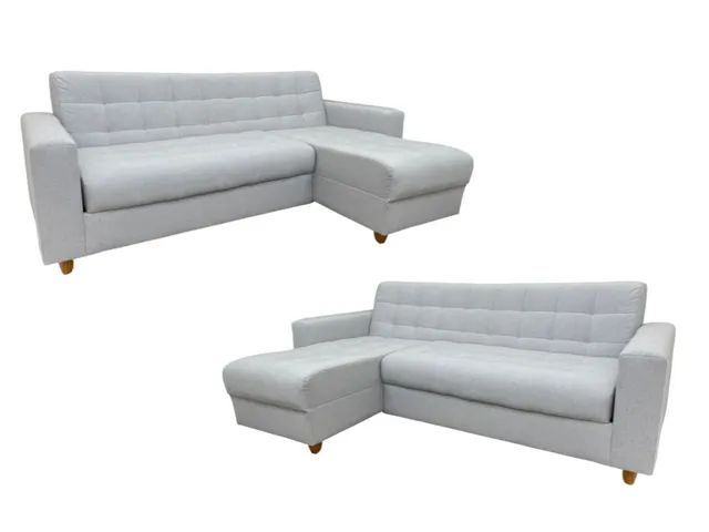 Sofá Living com Chaise Tecido Linho l8 - Foto 3