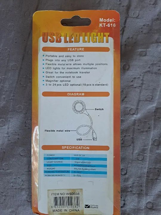 Luz Led usb com interruptor liga/desliga - Foto 2