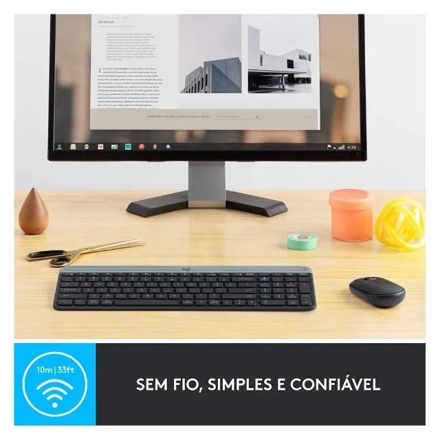 Combo Teclado e Mouse sem fio Logitech MK470 com Design Slim 005185 - Foto 4