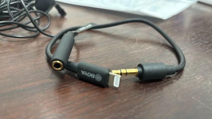 Microfone Lapela Boya BY-M2 com clipe  e adaptador  iOS (Lightning) - Foto 4