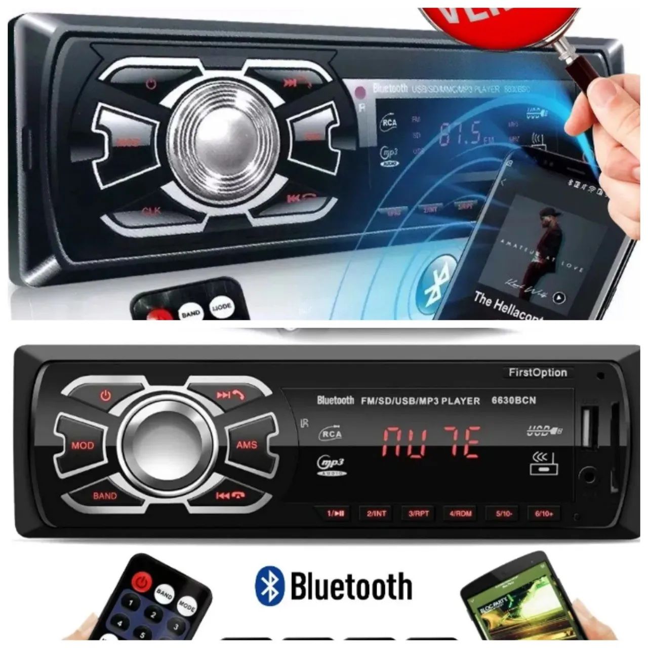 Som radio Automotivo Bluetooth toca cd MP3 Player pra carro