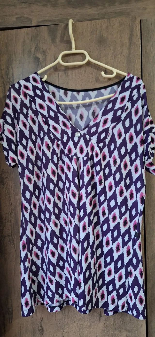 Blusas Tam G/GG Tecidos variados  - Foto 4