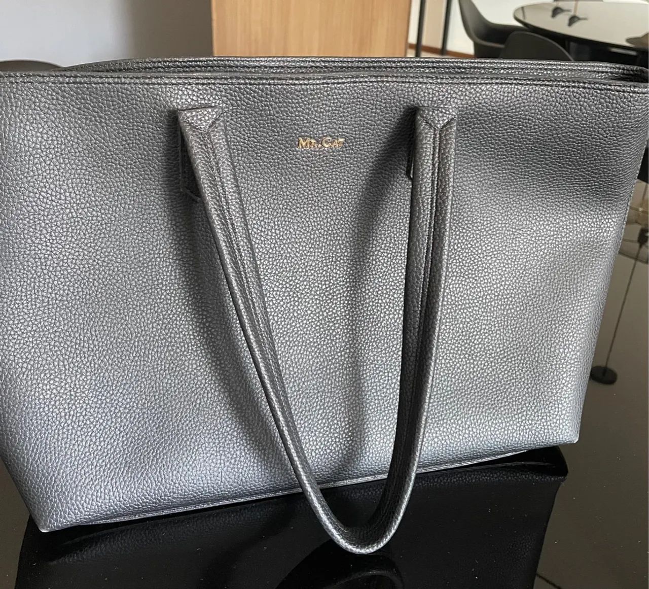 Bolsa couro Mr Cat preta 