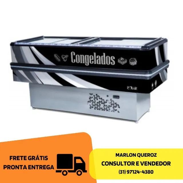 Ilha de Congelados Preta Polar 110V 2M