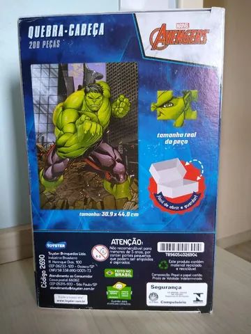 Quebra-Cabeça Hulk Vingadores 200 Peças - Foto 2