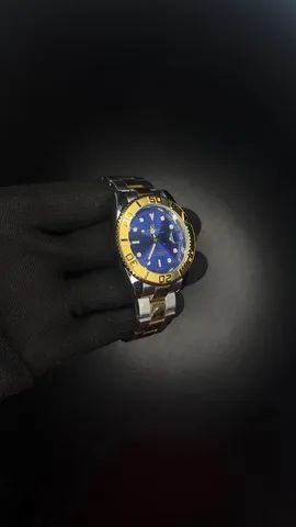 Relógio rolex Prata com fundo Azul - Foto 3